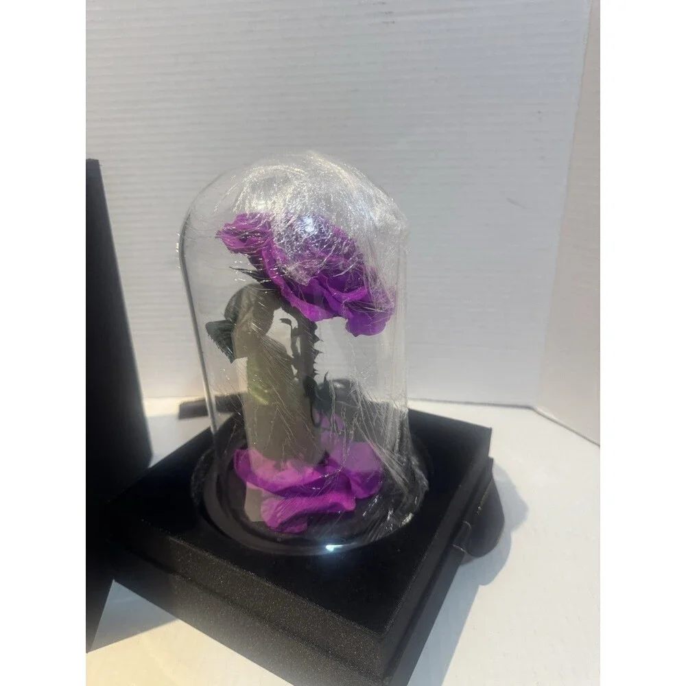 Forever Preserved Rose-Eternal Purple in Glass Dome-Beauty and The Beast